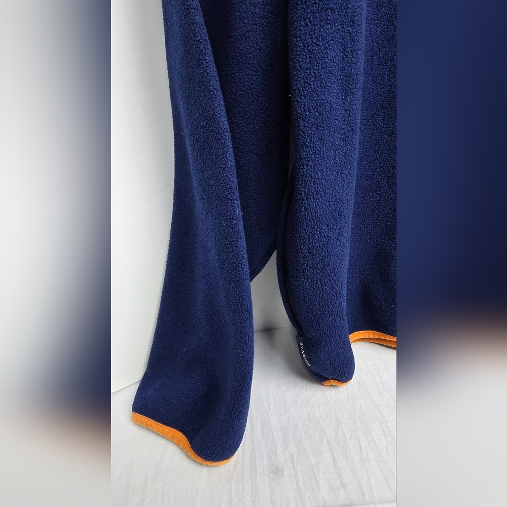 VTG Nautica Competition 1990'S Men's Quarter Zip Fleece Size Large Blue Orange - Picture 11 of 16